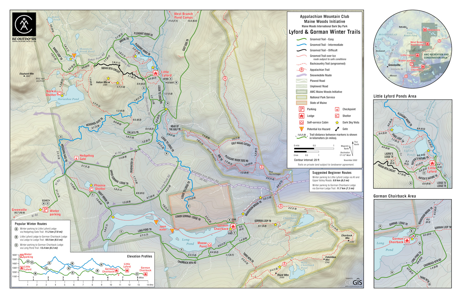 Lyford & Gorman Winter Trails Map